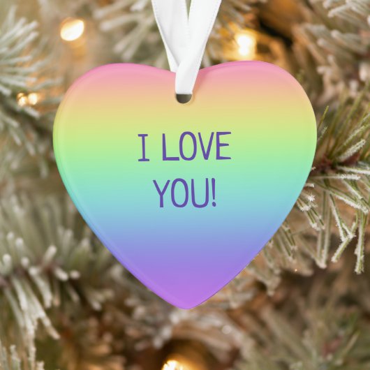 Ik hou van je regenbooghartversiering ornament (Boom)