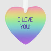 Ik hou van je regenbooghartversiering ornament (voorkant)