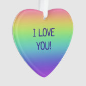 Ik hou van je regenbooghartversiering ornament (voorkant)
