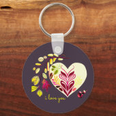 IK HOU VAN JE RETRO BOHO HART-VORM VALENTIJNS'S SLEUTELHANGER (Achterkant)