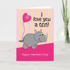 Ik hou van je. Rhino-Valentijnsdag Feestdagen Kaart