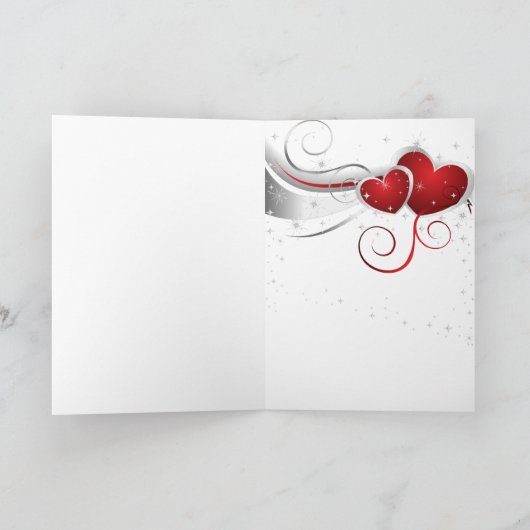 Ik hou van je rode en witte Valentijn Kaart (Binnen)