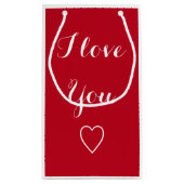 Ik hou van je rode gepersonaliseerde naam klein cadeauzakje (Achterkant)