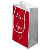 Ik hou van je rode gepersonaliseerde naam klein cadeauzakje (Achterkant Gekanteld)