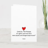 Ik hou van je rode hart feestdagen kaart (Achterkant)