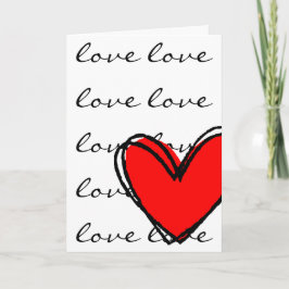 Ik hou van je rode hart feestdagen kaart