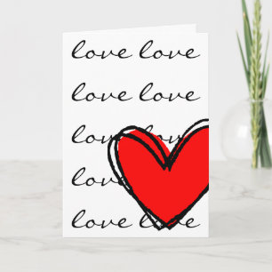 Ik hou van je rode hart feestdagen kaart