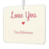 Ik hou van je rode hart gepersonaliseerd wit luchtverfrisser (Links)