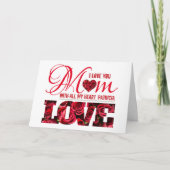 Ik hou van je Rode Hart Keepsake Elegant Moederdag Kaart (Voorkant)