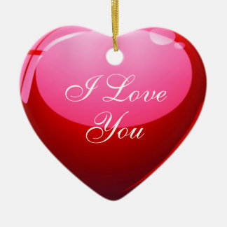 Ik hou van je rode hart keramisch ornament