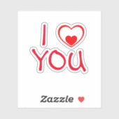 Ik hou van je rode hart sticker (Vel)