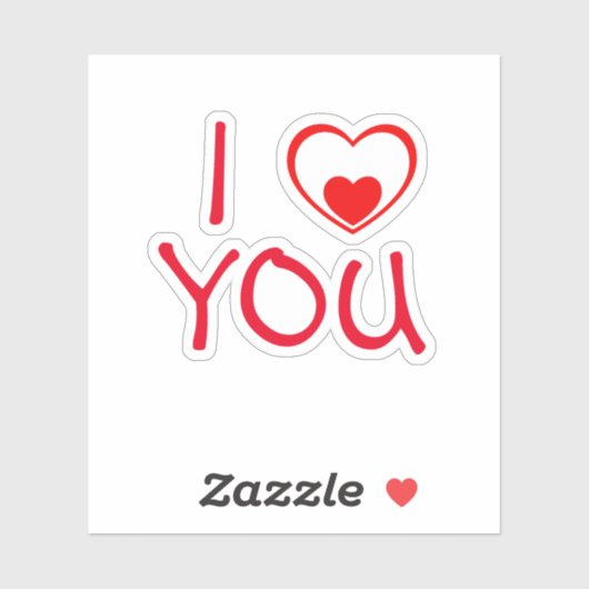 Ik hou van je rode hart sticker (Vel)