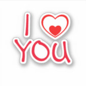 Ik hou van je rode hart sticker (Voorkant)