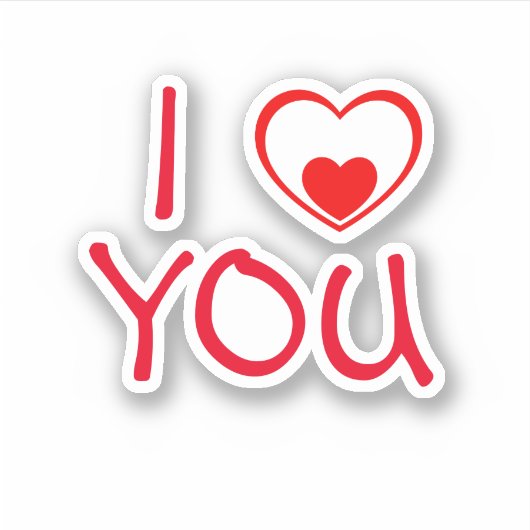 Ik hou van je rode hart sticker (Voorkant)