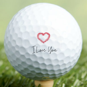 Ik hou van je rode hart Valentijnsdag golfballen