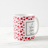 Ik hou van je rode harten Valentijnsdag gepersonal Koffiemok (Voorkant rechts)