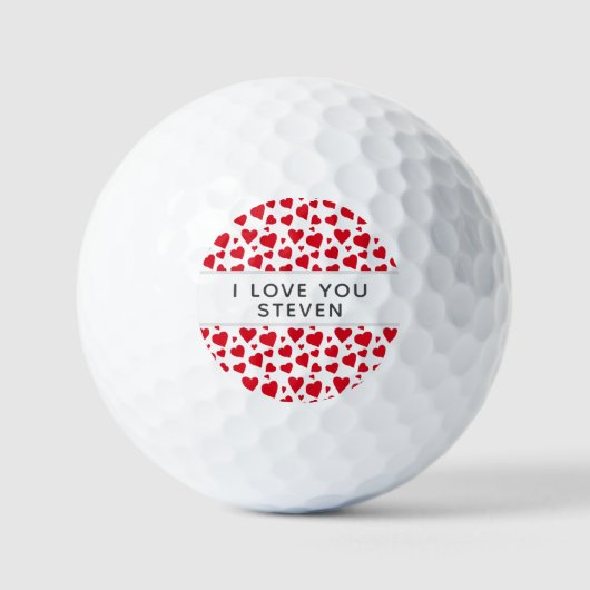 Ik hou van je rode hartslag Valentijn op maat Golfballen (Voorkant)