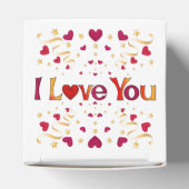 Ik hou van je Rode Heart Gold Ribbon  Valentijn Bedankdoosjes (Bovenkant)