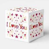 Ik hou van je Rode Heart Gold Ribbon  Valentijn Bedankdoosjes (Achterkant)
