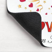 Ik hou van je Rode Heart Gold Ribbon  Valentijn Muismat (Hoek)