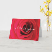 Ik hou van je rode roos valentijns kaart (Gele Bloem)