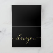 Ik hou van je Rode Rose op Black en Gold Monograme Kaart (Binnen)
