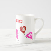 Ik hou van je rode roze harten porselein kop (Rechts)