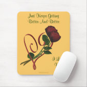 Ik hou van je rode rozen hartklep. muismat (Met muis)