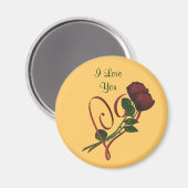 Ik hou van je rode rozen hartslag magneet (Voorkant / Achterkant)