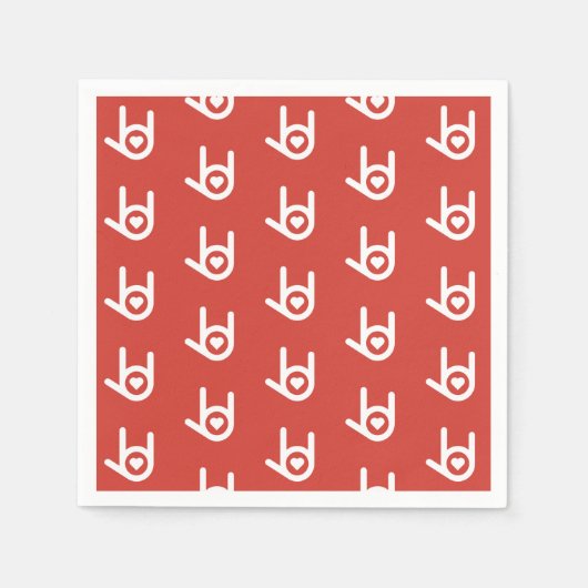 Ik hou van je, rode servetten (Voorkant)