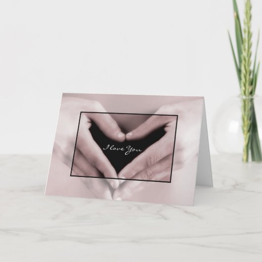 Ik hou van je romanc. Mijn hart ligt in je handen. Kaart (Voorkant)