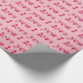 Ik hou van je romanc roze harten typografie cadeaupapier (Hoek)