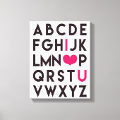 Ik hou van je - Romantisch alfabet Canvas Afdruk (Voorkant)
