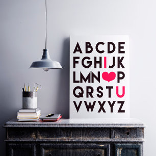 Ik hou van je - Romantisch alfabet Poster