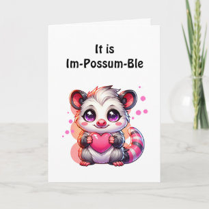 Ik hou van je   Romantische Flirty Possum Kaart