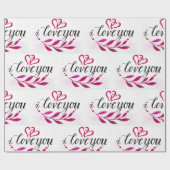 Ik hou van je romantische gewoontes cadeaupapier (Vlak)