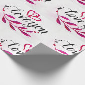 Ik hou van je romantische gewoontes cadeaupapier (Hoek)