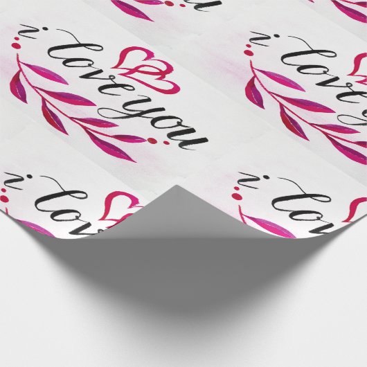 Ik hou van je romantische gewoontes cadeaupapier (Hoek)