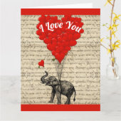 Ik hou van je romantische hartenValentijnsdag Kaart (Gele Bloem)