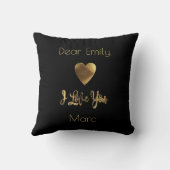 Ik hou van je Romantische Heart Red Gold Typografi Kussen (Achterkant)