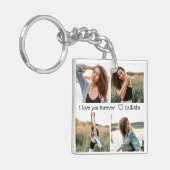 Ik hou van je Romantische Sweet Photo Collage Sleutelhanger (Voorkant Links)