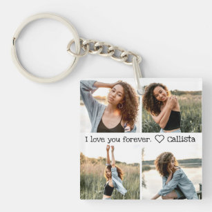 Ik hou van je Romantische Sweet Photo Collage Sleutelhanger