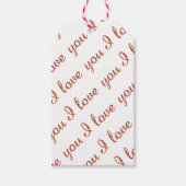 Ik hou van je Romantische Typografische Valentijn Cadeaulabel (Voorkant)