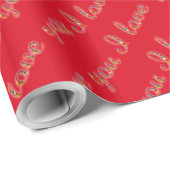 Ik hou van je Romantische Typografische Valentijn Cadeaupapier (Rol Hoek)