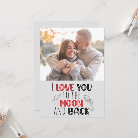 Ik hou van je romantische Valentijn / jubileumfoto Kaart (Voorkant / Achterkant in situ)