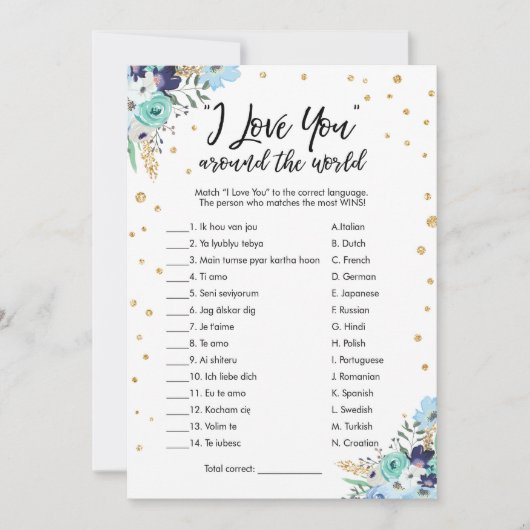 Ik hou van je rond het Vrijgezellenfeest. Kaart (Voorkant)