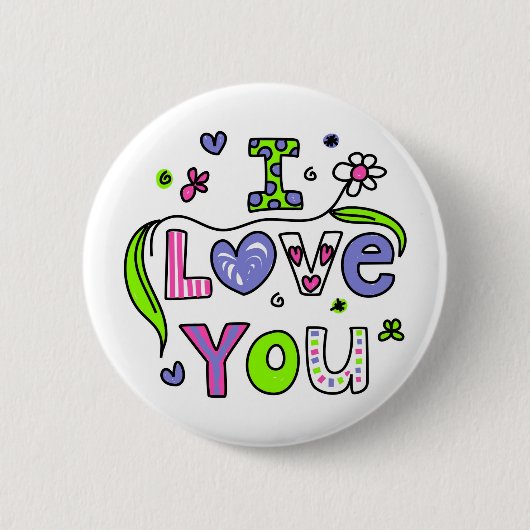 Ik hou van je ronde button 5,7 cm (Voorkant)