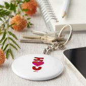 Ik hou van je ronde Button Sleutelhanger (Zijkant)