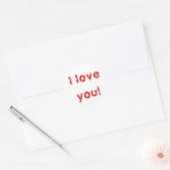Ik hou van je! ronde sticker (Envelop)