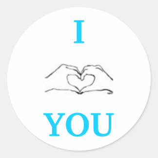 IK HOU VAN JE. RONDE STICKER